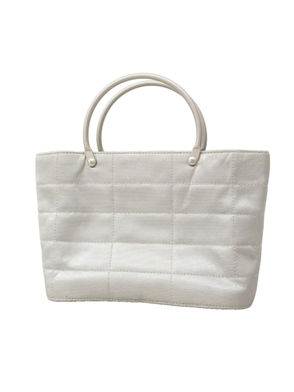 Chanel Handbag Nylon Gray Silver